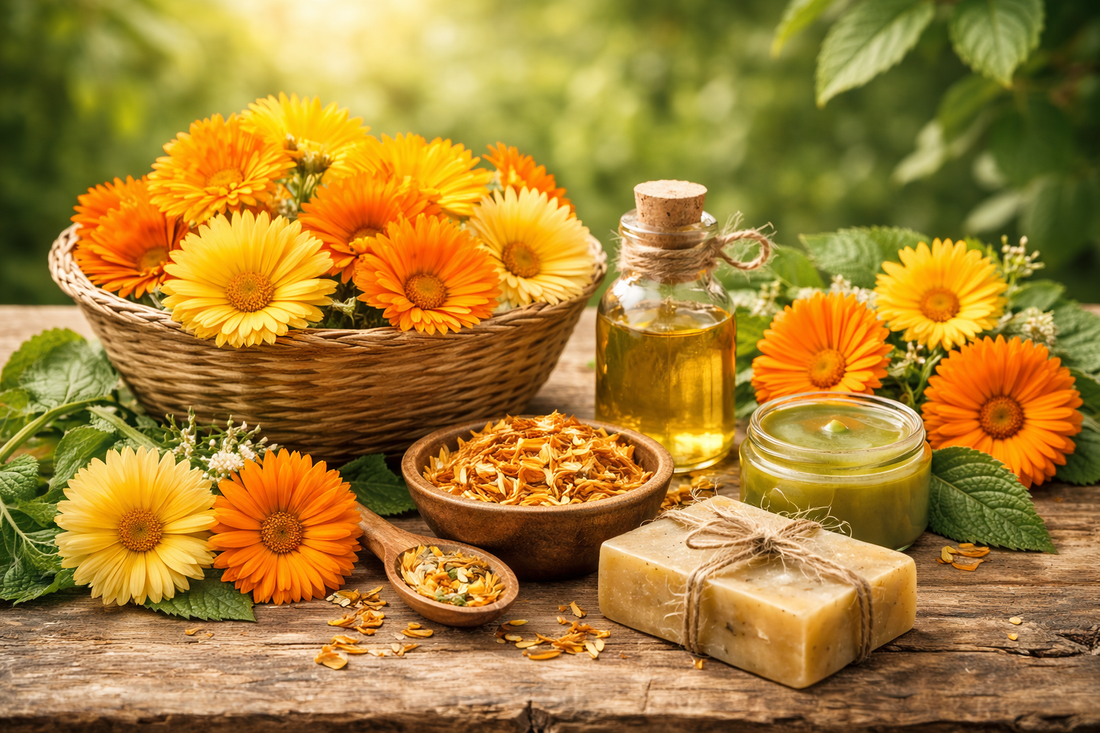 Невен (Calendula officinalis) – свежи цветове, маслен извлек и натурални продукти за грижа за кожата
